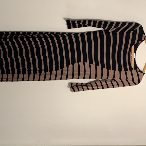 Spense dress long sleeve brown and black striped - Picture 4 of 4